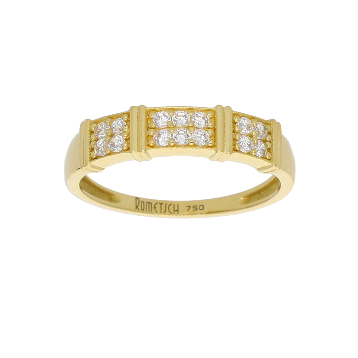 Anillo Oro Amarillo y Circones AN-14439