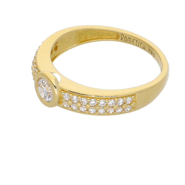 Anillo Oro Amarillo y Circones Medio Cintillo AN-14440