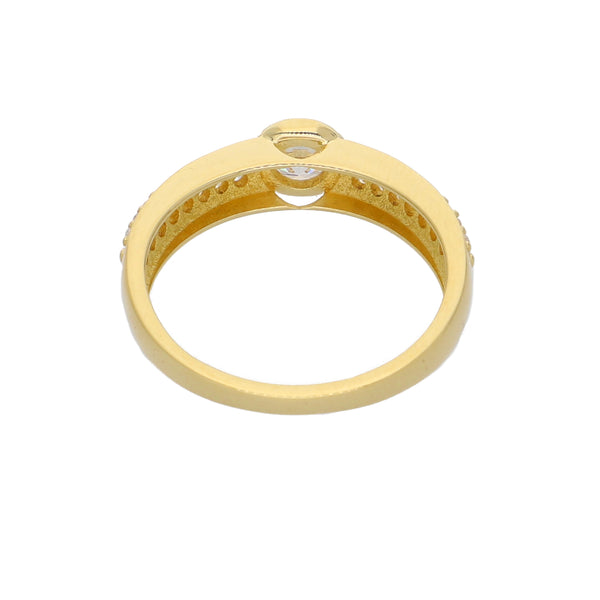 Anillo Oro Amarillo y Circones Medio Cintillo AN-14440
