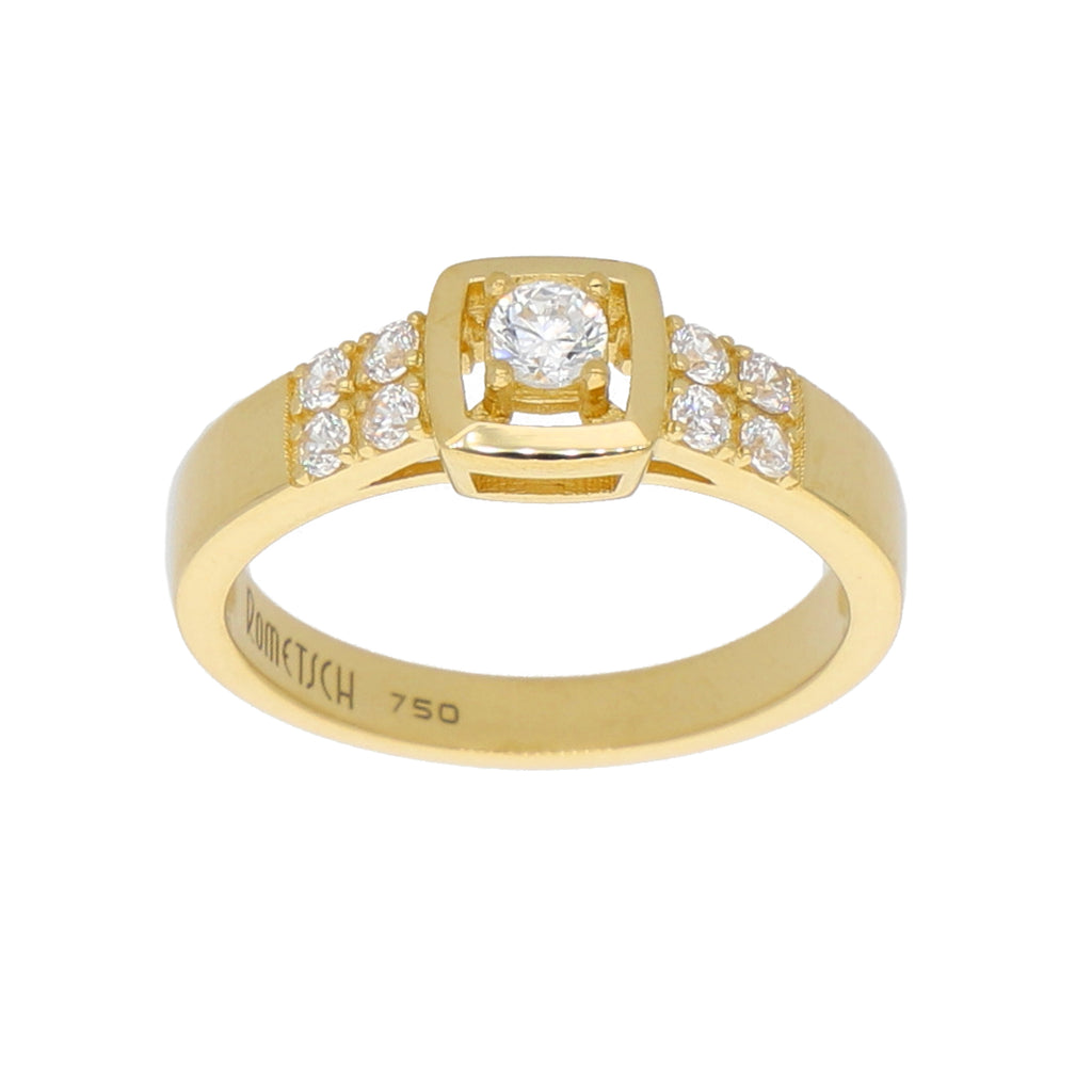 Anillo Oro Amarillo y Circones AN-13772