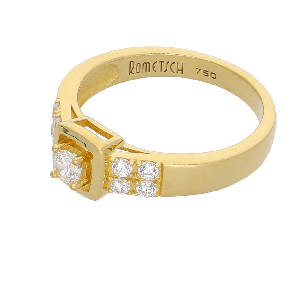 Anillo Oro Amarillo y Circones AN-13772