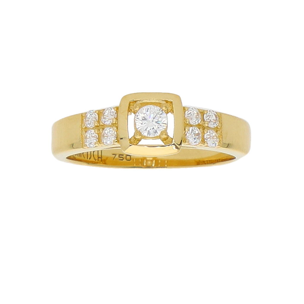 Anillo Oro Amarillo y Circones AN-13772