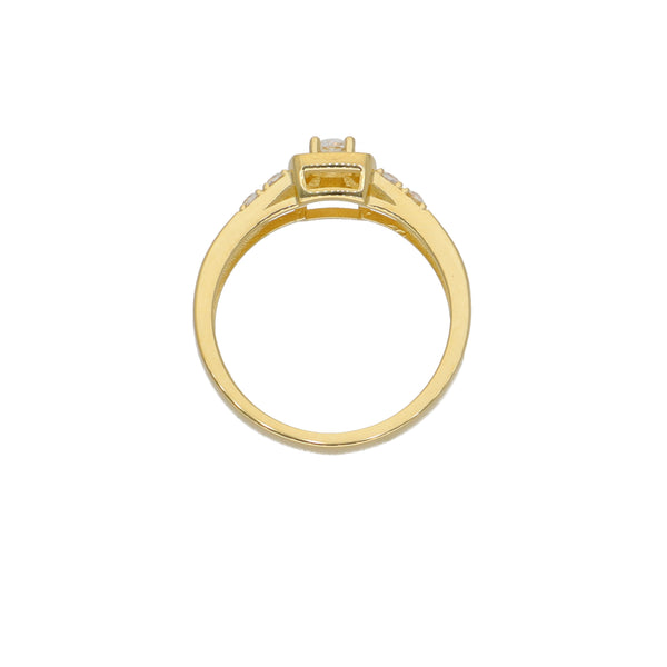 Anillo Oro Amarillo y Circones AN-13772