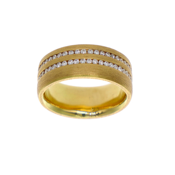 Anillo Oro Rosa Satinado y Brillantes AN5046