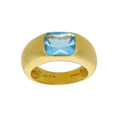 Anillo Oro Amarillo Topacio Azul AN5778