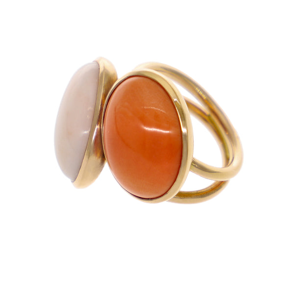 Anillo Oro Rosa y Coral AN7180