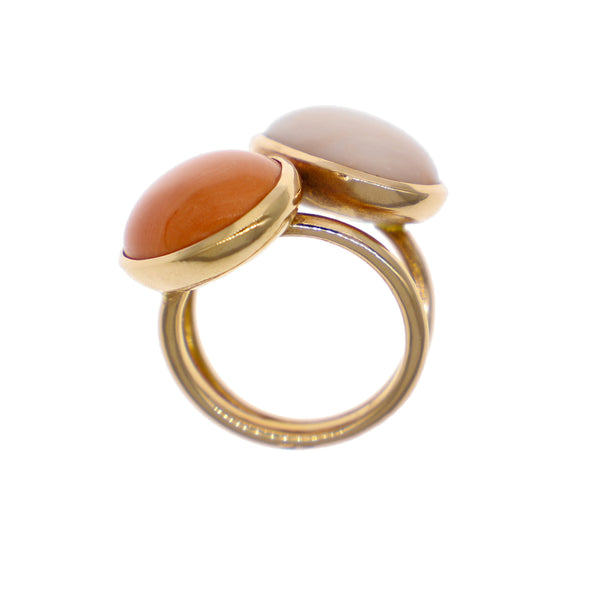Anillo Oro Rosa y Coral AN7180