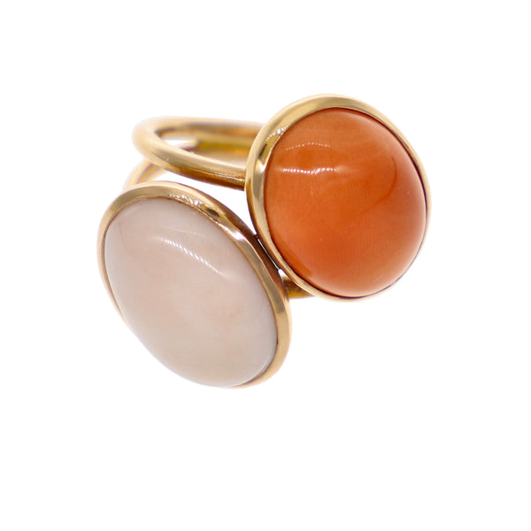 Anillo Oro Rosa y Coral AN7180