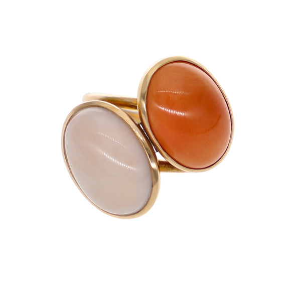 Anillo Oro Rosa y Coral AN7180