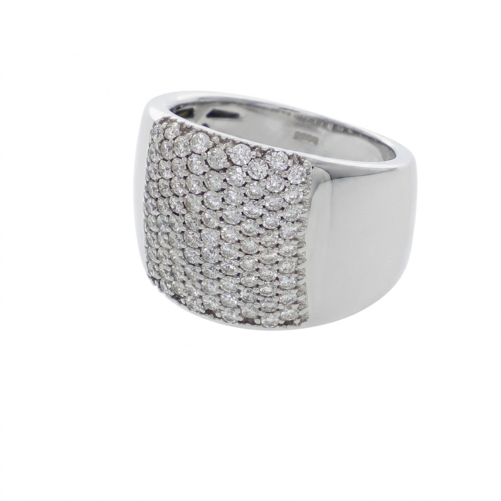 Anillo Oro Blanco y Brillantes AN3026