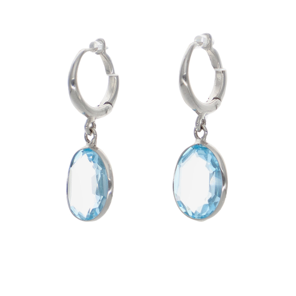 Aros Oro Blanco y Topacio Azul AR13237