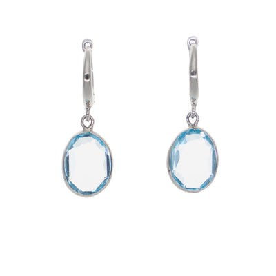 Aros Oro Blanco y Topacio Azul AR13237