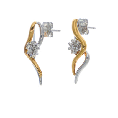 Aros Oro Rosa y Blanco Brillantes AR9307102