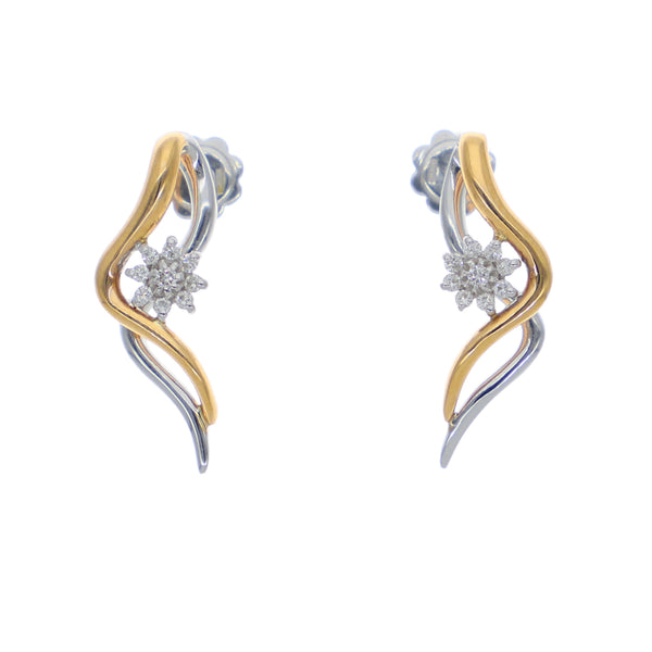 Aros Oro Rosa y Blanco Brillantes AR9307102