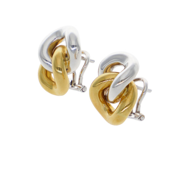 Aros Oro Amarillo y Blanco Nudo AR9612062