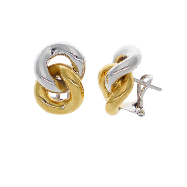 Aros Oro Amarillo y Blanco Nudo AR9612062