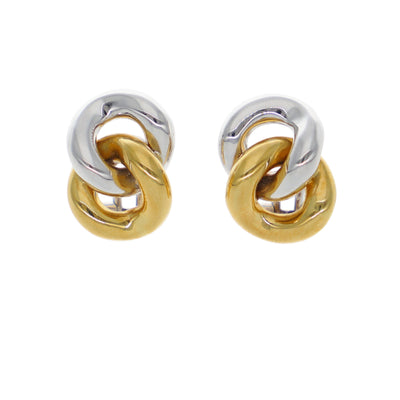 Aros Oro Amarillo y Blanco Nudo AR9612062