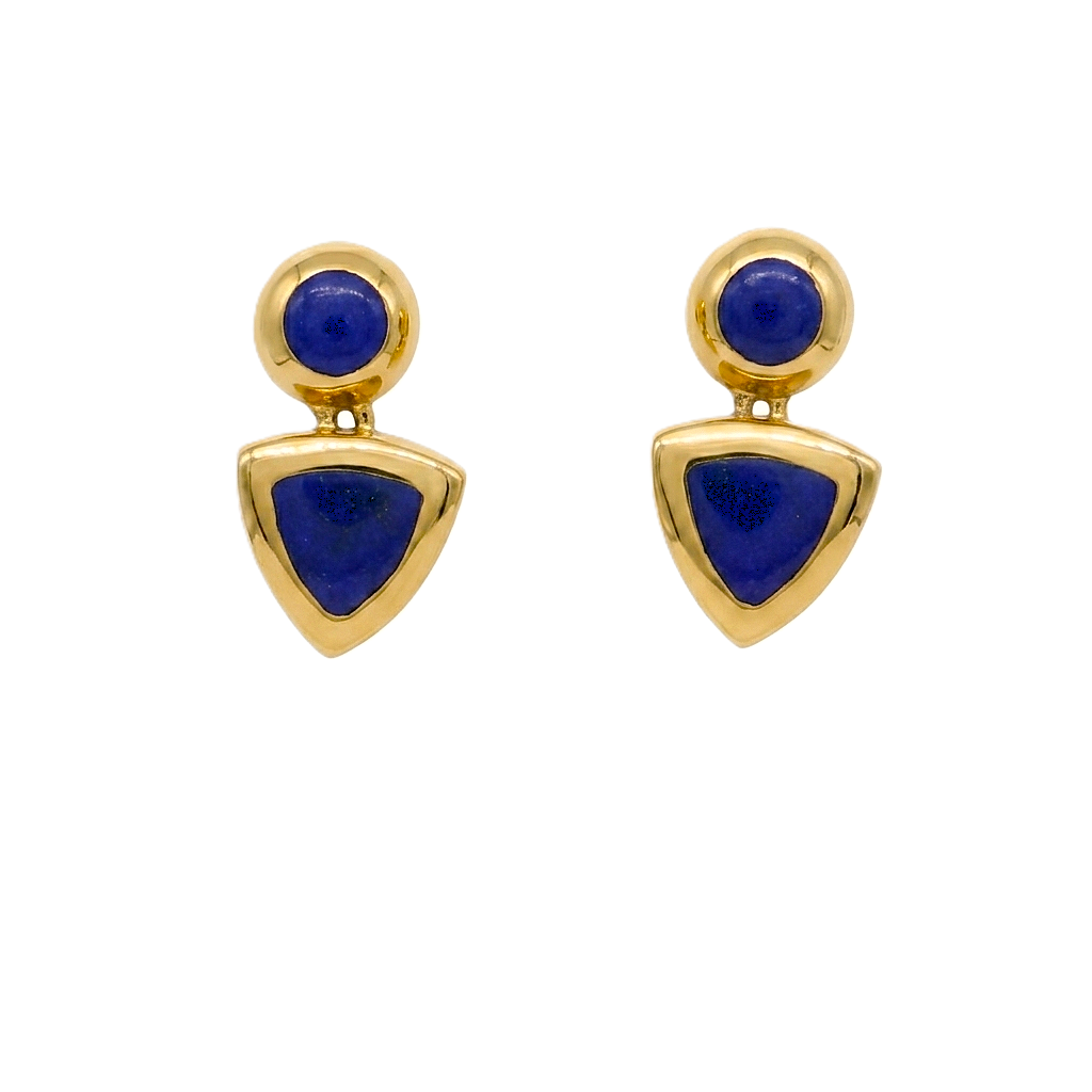 Aros Oro Amarillo y Lapislázuli AR0512070
