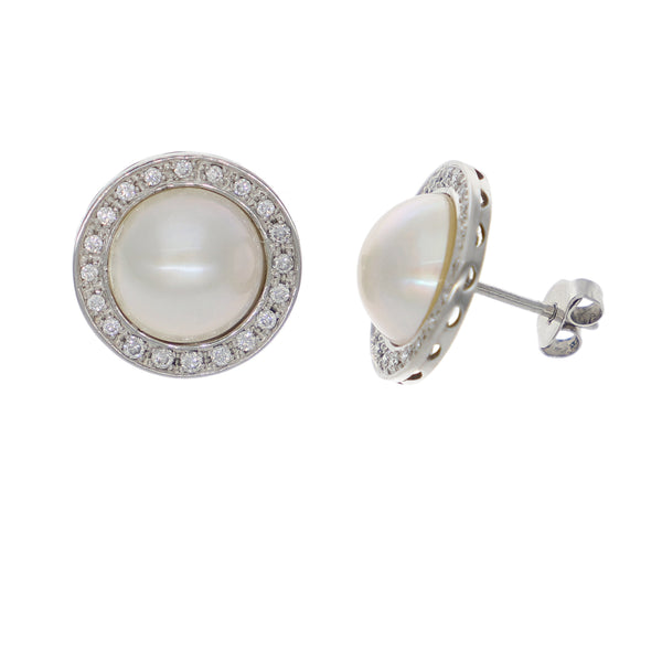 Aros Platino Brillantes y Perla Mabé AR9512117