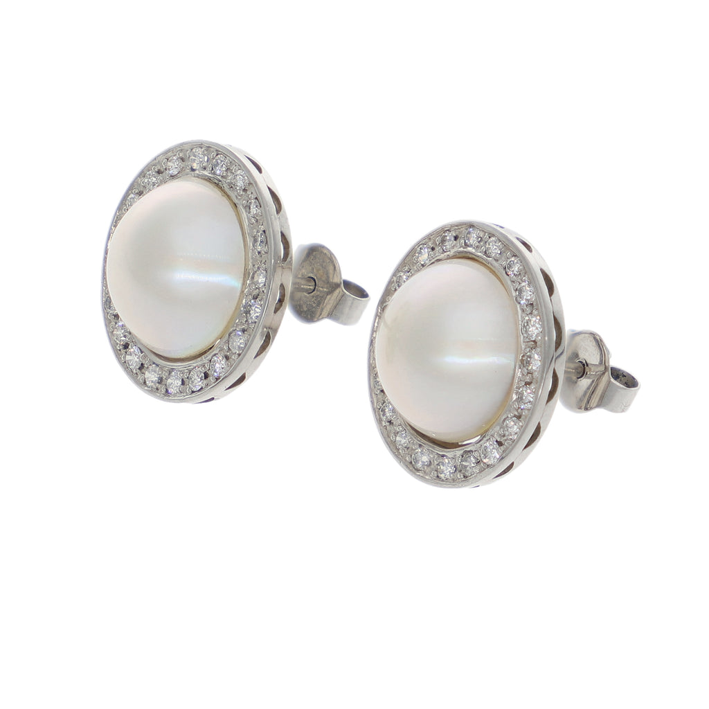 Aros Platino Brillantes y Perla Mabé AR9512117