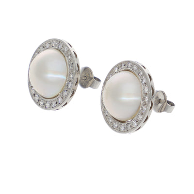 Aros Platino Brillantes y Perla Mabé AR9512117