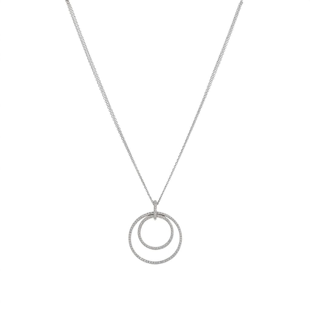 Collar Oro Blanco y Brillantes CL2476