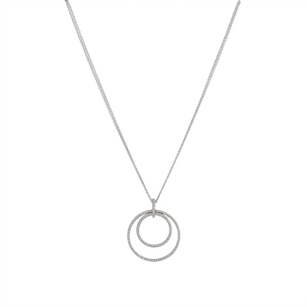 Collar Oro Blanco y Brillantes CL2476