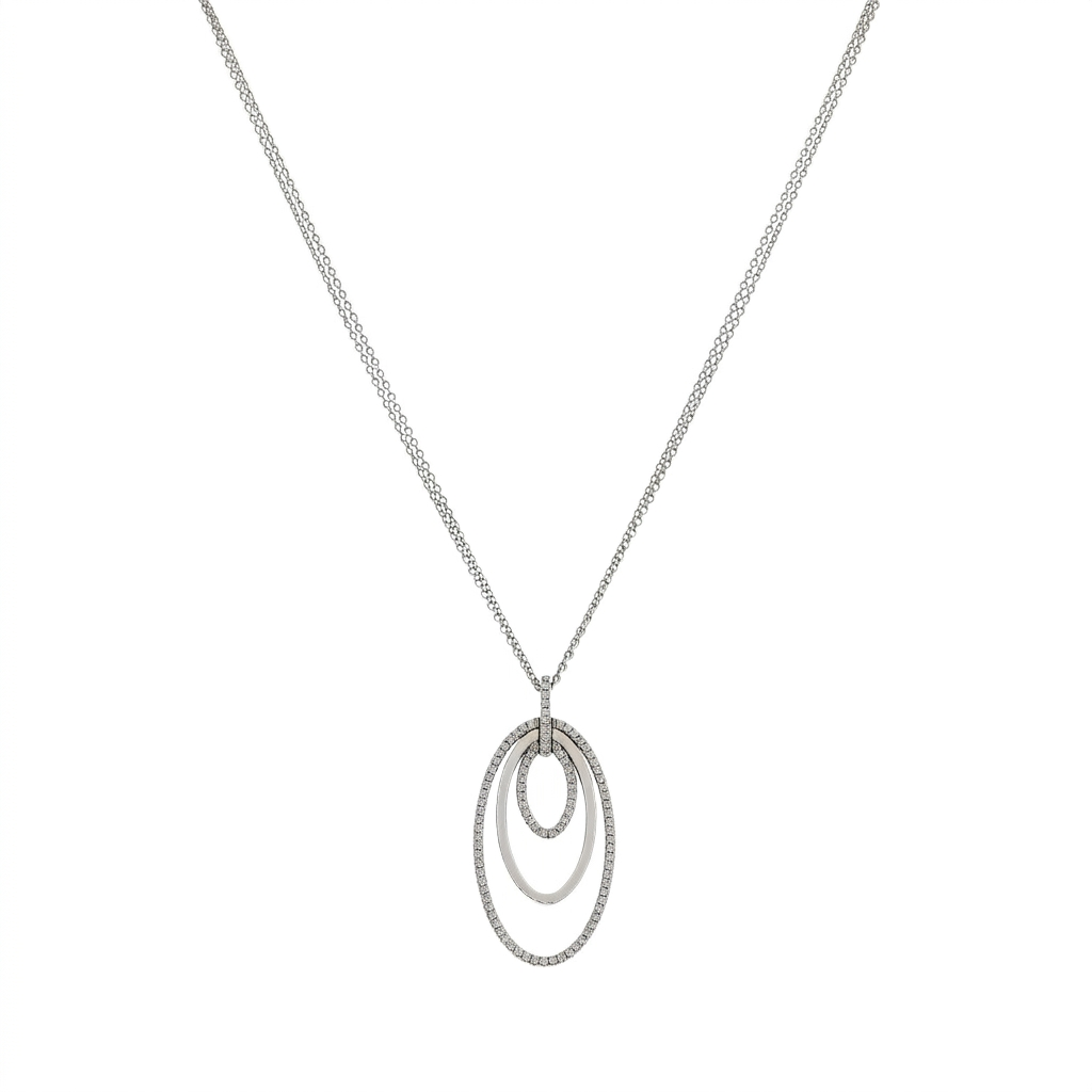 Collar Oro Blanco y Brillantes CO0511266