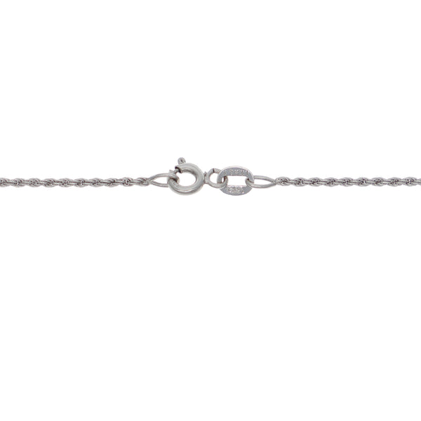 Collar Oro Blanco Brillantes y Perla Cultivada CL442