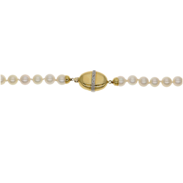 Collar Oro Amarillo Brillantes y Perla Cultivada CO1470
