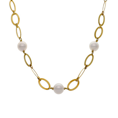 Collar Oro Amarillo y Perlas Cutlivadas CO3208