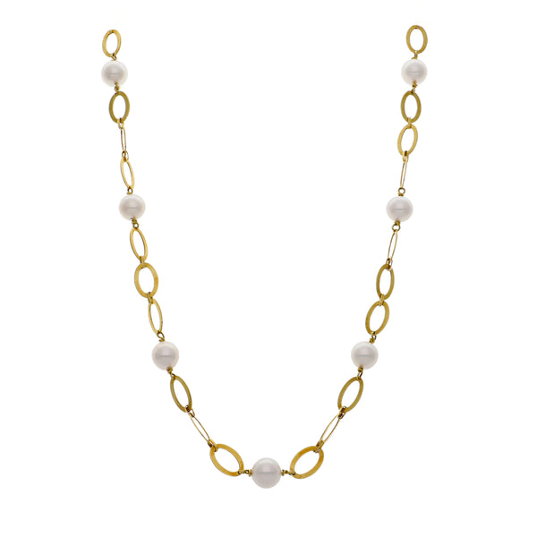 Collar Oro Amarillo y Perlas Cutlivadas CO3208
