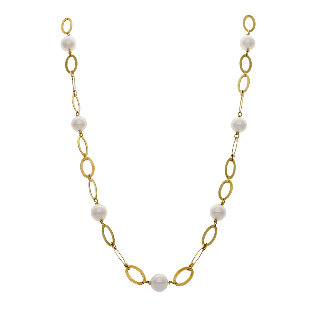 Collar Oro Amarillo y Perlas Cutlivadas CO3208