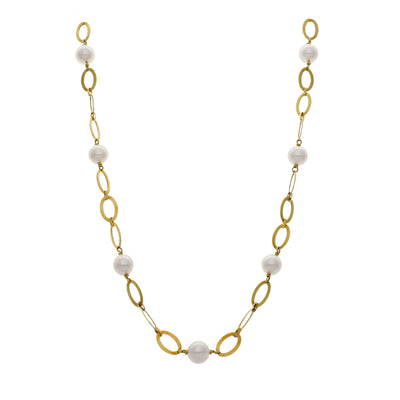 Collar Oro Amarillo y Perlas Cutlivadas CO3208