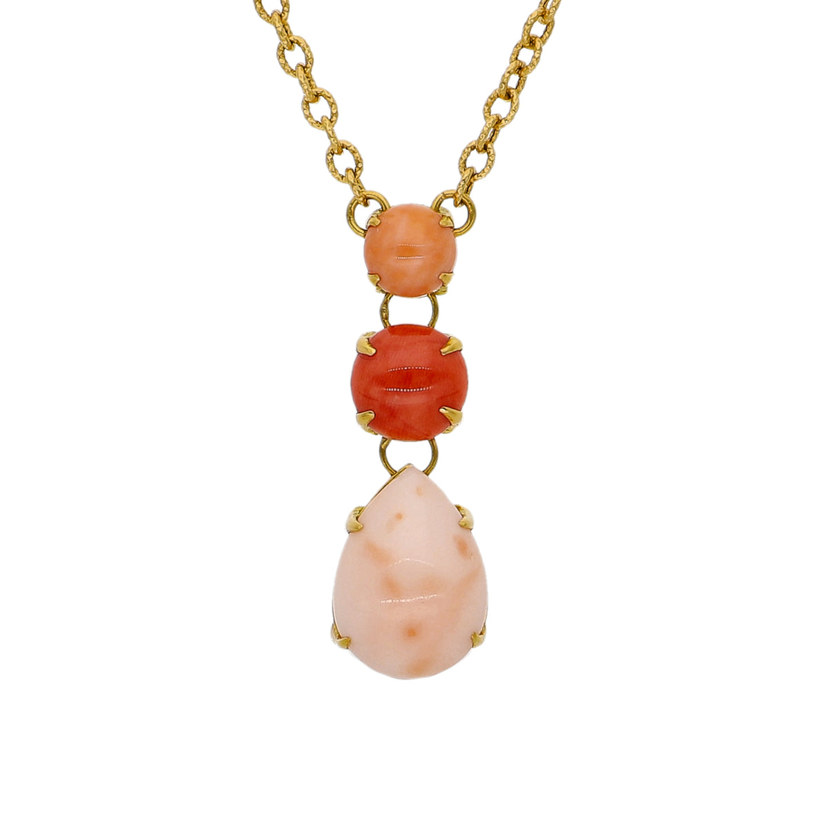 Collar Oro Amarillo y Coral CO8176