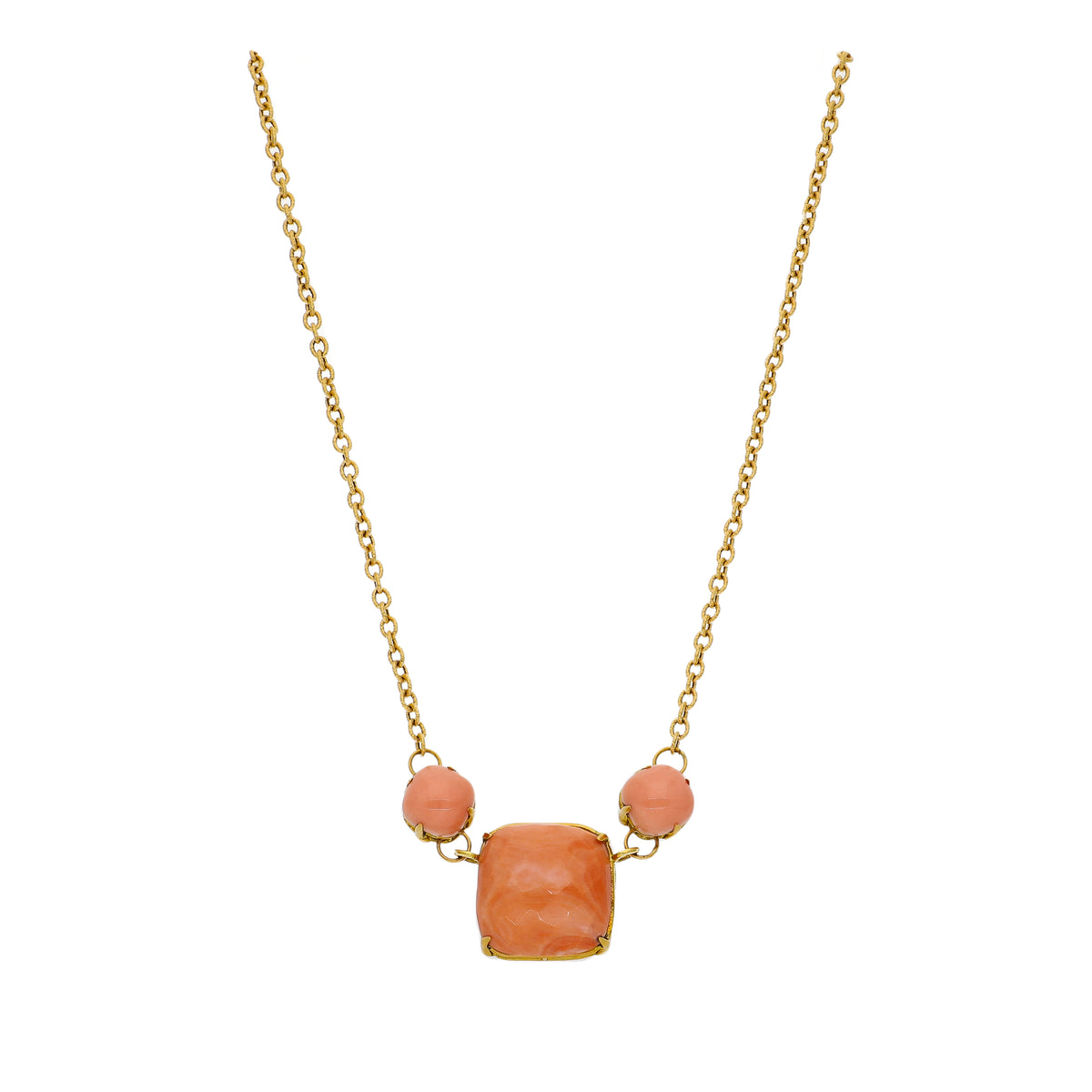 Collar Oro Amarillo y Coral CO8177