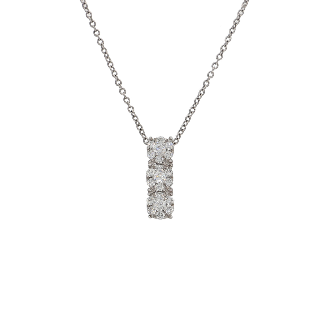Collar Oro Blanco Triple Halo Brillantes CO4242