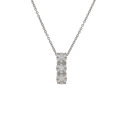 Collar Oro Blanco Triple Halo Brillantes CO4242