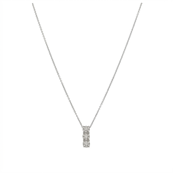 Collar Oro Blanco Triple Halo Brillantes CO4242