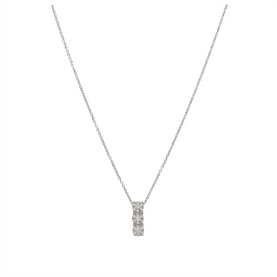 Collar Oro Blanco Triple Halo Brillantes CO4242