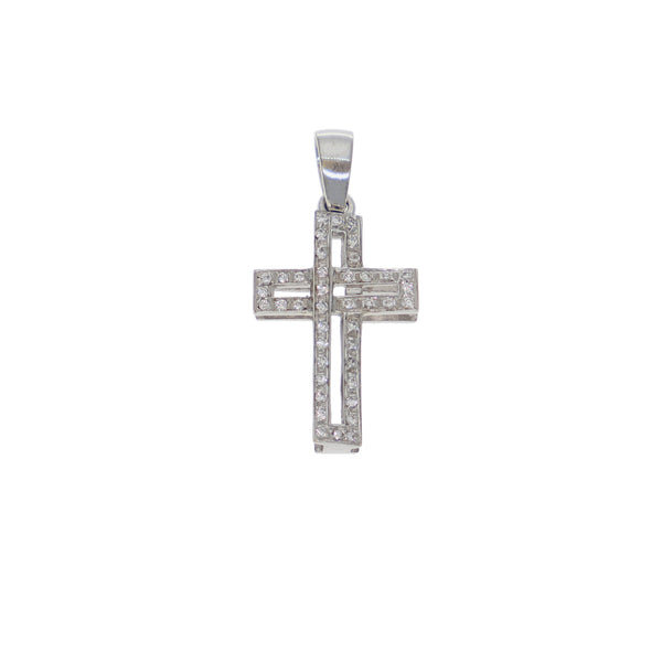 Cruz Oro Blanco y Brillantes CR9609046