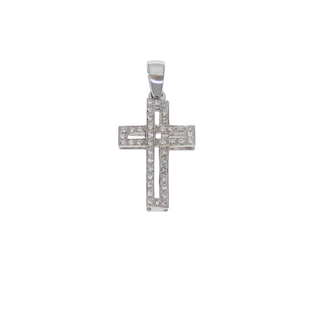 Cruz Oro Blanco y Brillantes CR9609046