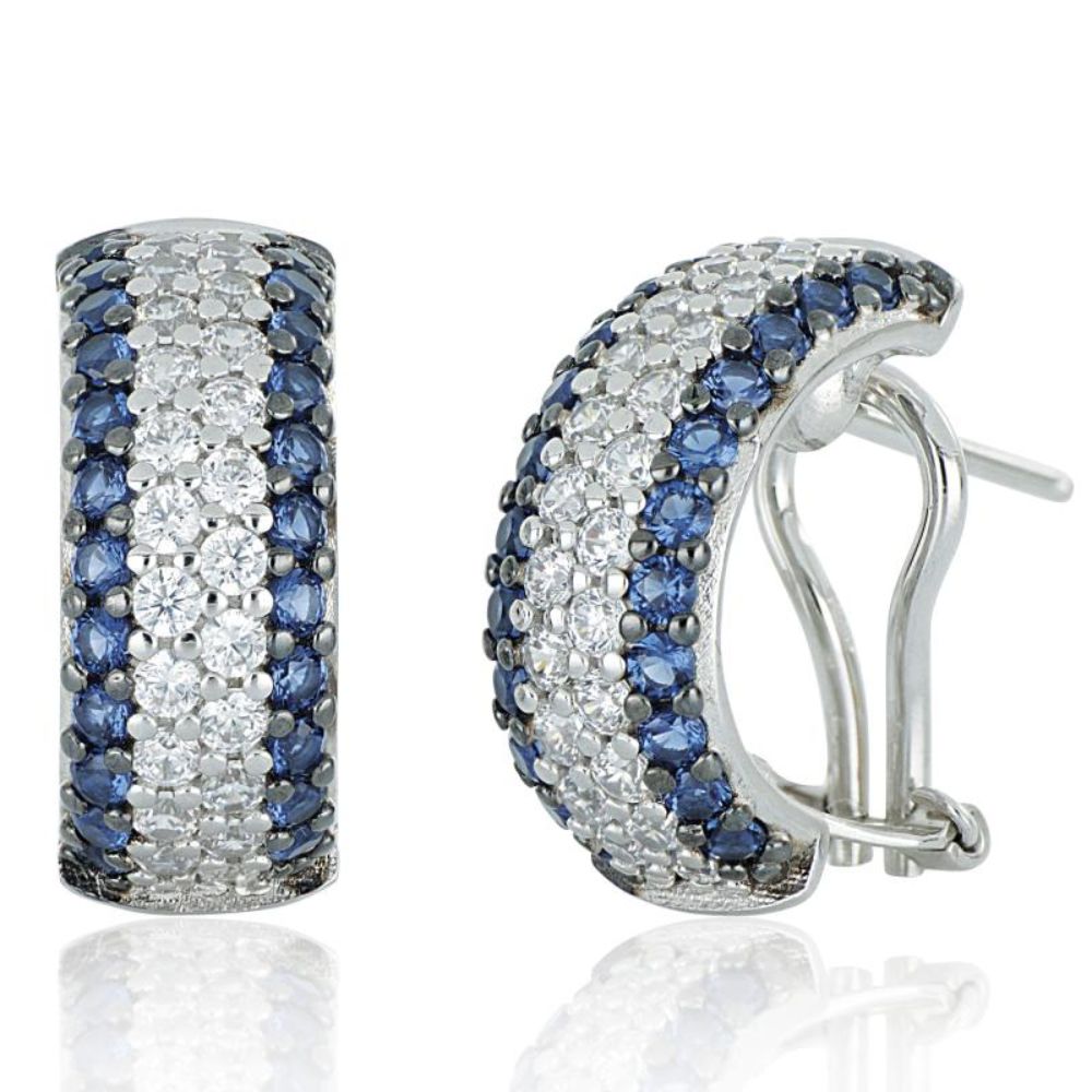 Aros ARTLINEA Plata y Circones Pavé ZOR101BL