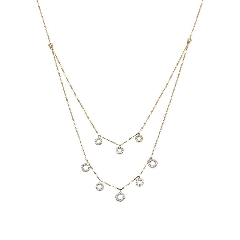 Collar Oro Amarillo Brillantes CO8237