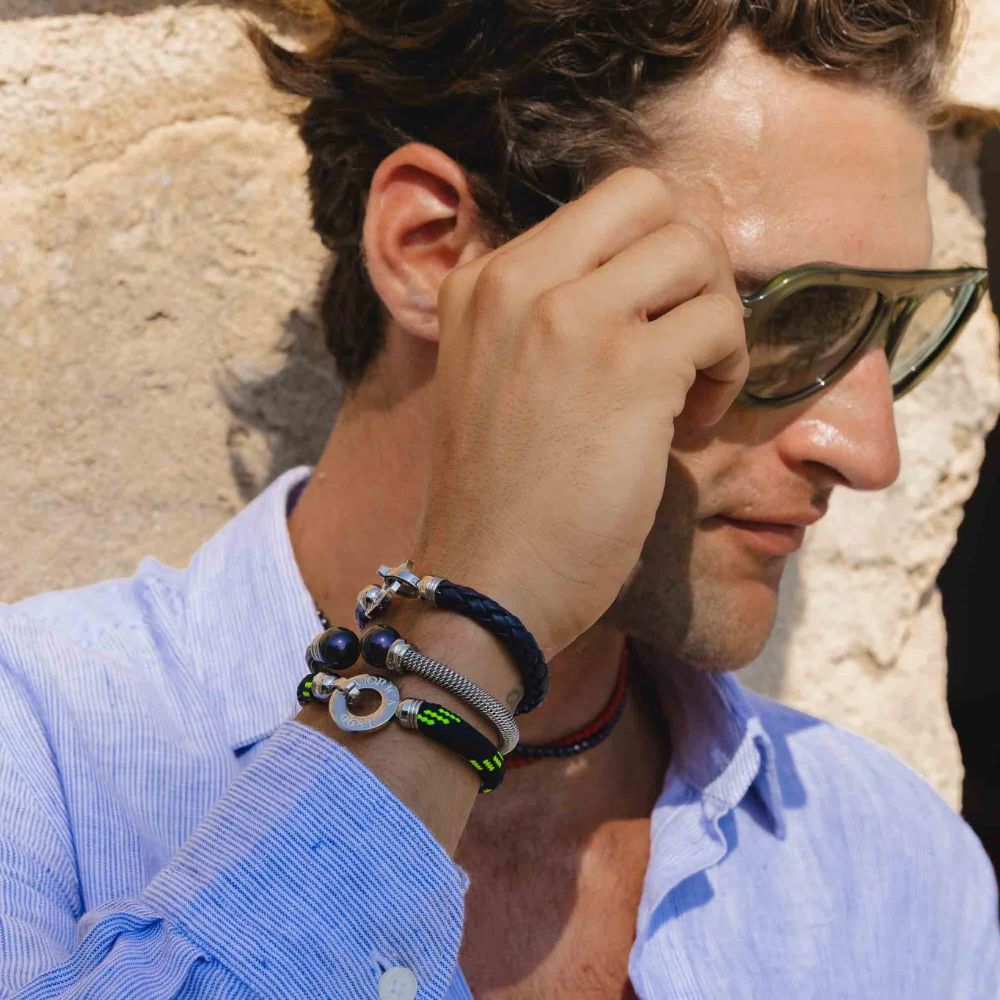 Pulsera Majorica Trenzada Azul