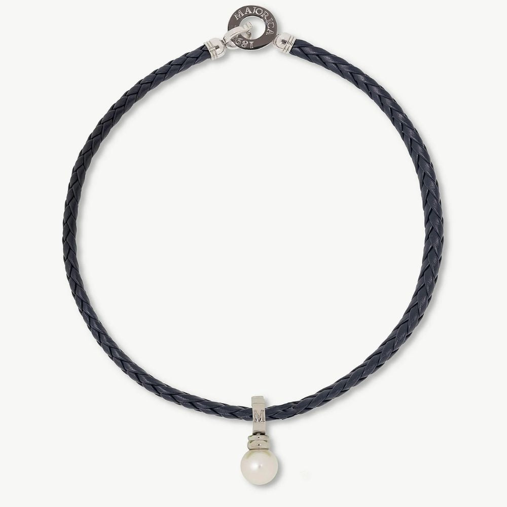 Collar Majorica Trenzado Azul