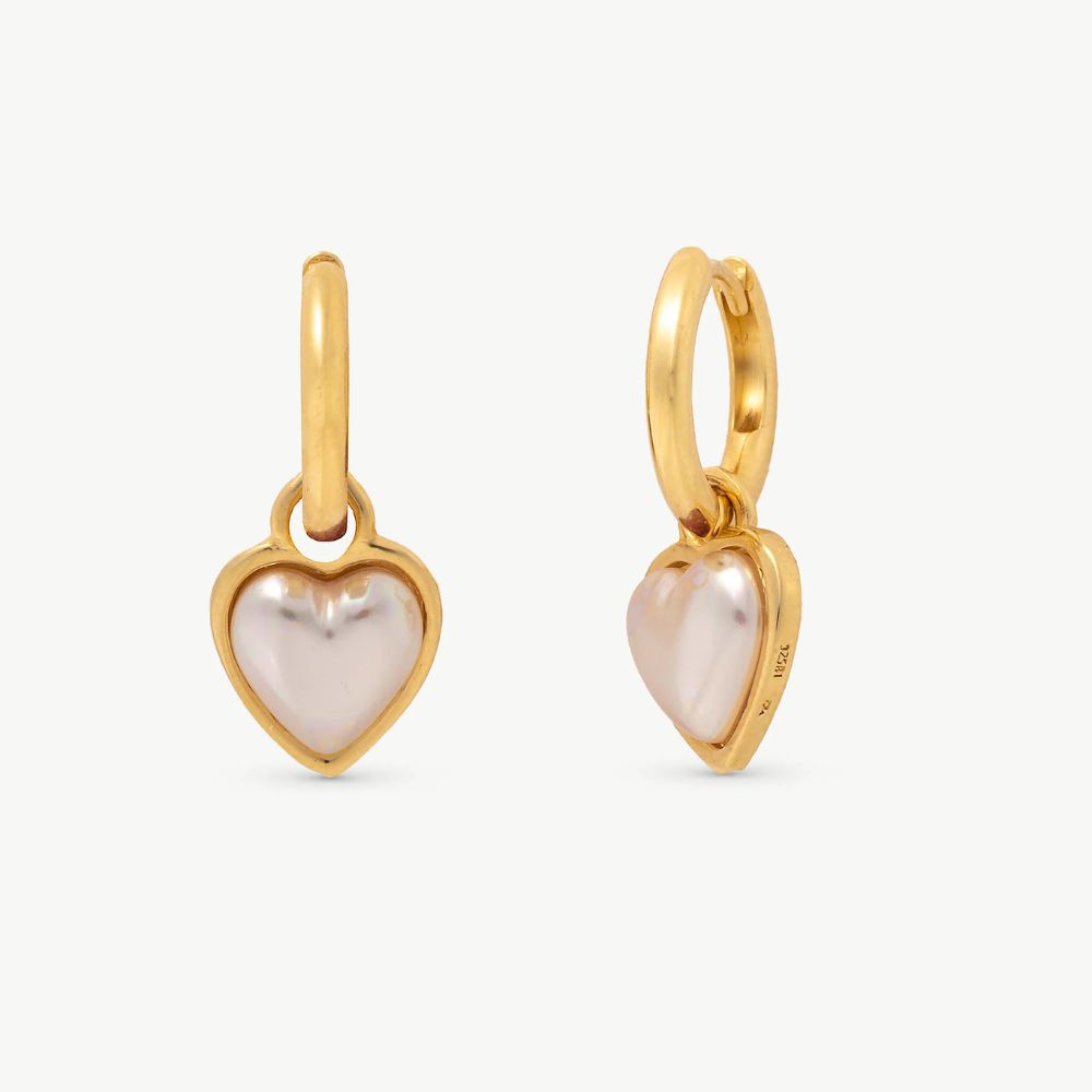 Aros Majorica Corazón Perla