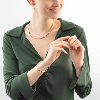 Pulsera Precious Offset Perla Verde