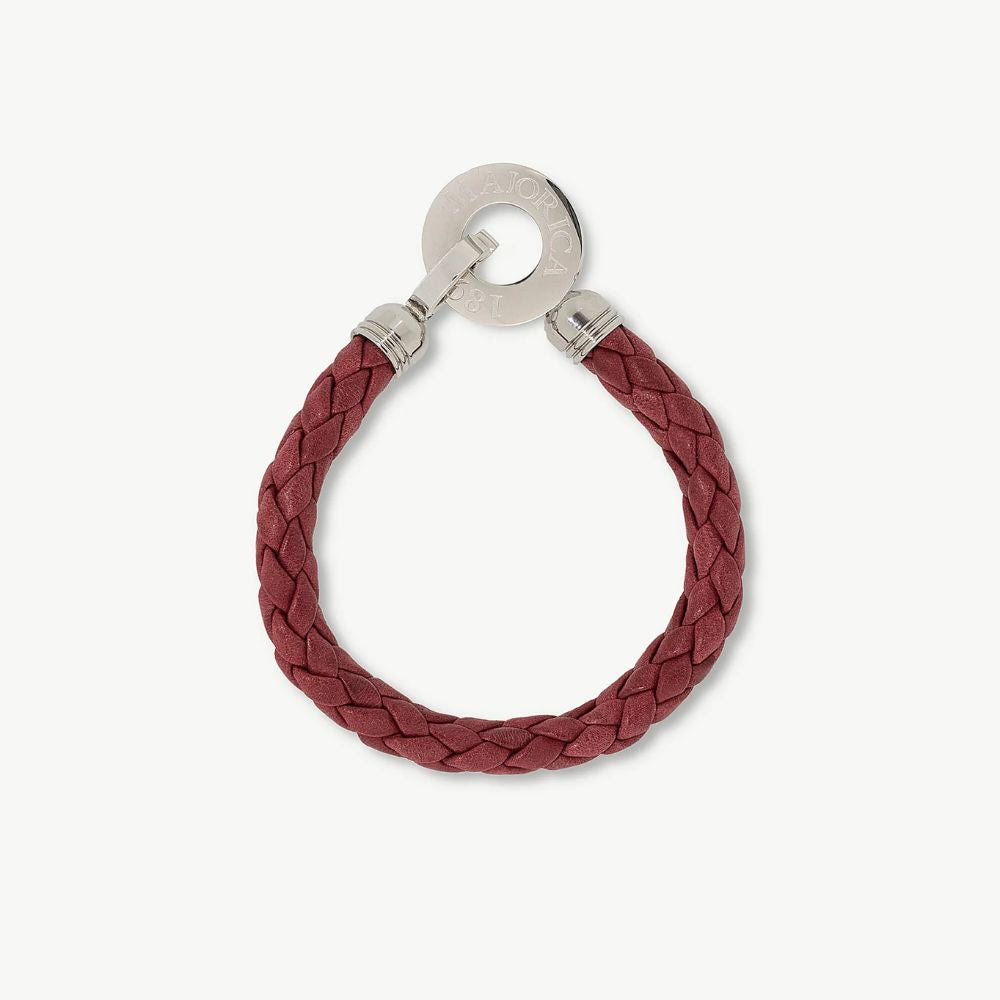 Pulsera Majorica Trenzada Rojo