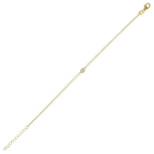 Pulsera Plata Enchapada Con Circón 19cm | P0200120407022160